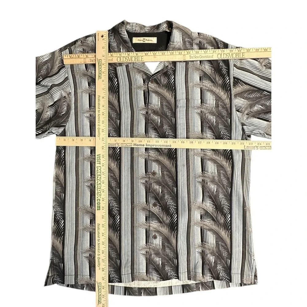 Tommy Bahama Mens Large Silk Camp Collar Cigar Button Up Hawaiian Shirt